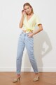Trendyol Ленена блуза със застъпен дизайн Жени