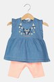 Pierre Cardin Baby Set de colanti scurti si bluza din material chambray Fete