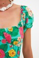Trendyol Set de bluza crop cu imprimeu floral si fusta evazata Femei