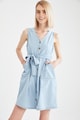 DeFacto Rochie din material chambray cu decolteu in V Femei