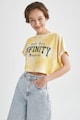 DeFacto Tricou crop supradimensionat cu model tie-dye Femei