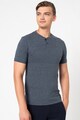 SUPERDRY Tricou slim fit de bumbac organic cu guler Henley Barbati