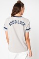 SUPERDRY Tricou din amestec de in cu imprimeu text Collegiate Ivy Femei