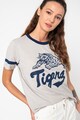 SUPERDRY Tricou din amestec de in cu imprimeu text Collegiate Ivy Femei