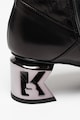 Karl Lagerfeld K-Blok bőr bokacsizma hímzett logóval női