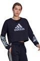 adidas Performance Bluza sport lejera crop din fleece Farm Rio Femei