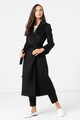 Max&Co Palton de lana cu revere decupate si cordon in talie Longrun Femei