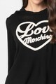 Love Moschino Pulover din amestec de lana cu imprimeu logo si gluga Femei