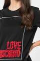 Love Moschino Tricou cu decolteu la baza gatului si aplicatie logo Femei