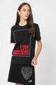 Love Moschino Tricou cu decolteu la baza gatului si aplicatie logo Femei