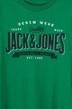 Jack & Jones Tricou cu decolteu rotund si imprimeu logo Baieti