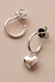 PDPAOLA 925 Sterling ezüst fülbevaló szív alakú dizájnnal, Ezüstszín női