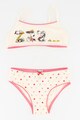 United Colors of Benetton Underwear Set 2 piese lenjerie intima, fete, cu caractere Peanuts, Alb/Roz Fete