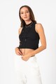 Vero Moda Top crop cu guler scurt Amalie Femei