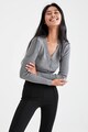 DeFacto Cardigan crop cu decolteu in V si aspect striat Femei