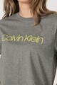 CALVIN KLEIN Tricou cu decolteu la baza gatului cu imprimeu logo, de bumbac organic Femei
