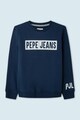 Pepe Jeans London Bluza sport cu decolteu la baza gatului si imprimeu logo contrastant Jamie Baieti