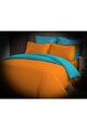 AGLIKA Lenjerie de pat  pentru 2 persoane, 100% bumbac, orange/bleu Barbati