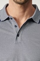 AC&Co Вталена тениска с яка и цепка с копчета Мъже