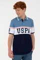 U.S. Polo Assn. Памучна тениска с яка и лого Мъже