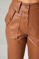 Trendyol Pantaloni crop din piele ecologica cu talie inalta Femei