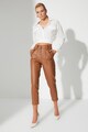Trendyol Pantaloni crop din piele ecologica cu talie inalta Femei