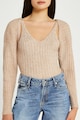 RIVER ISLAND Kapucnis bordázott crop pulóver és top női