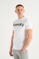 SUPERDRY Тениска от жарсе с овално деколте и лого Мъже