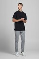 Jack & Jones Tricou polo din material pique cu guler mandarin Barbati