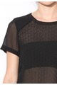 Vero Moda Tricou negru semitransparent Halo Femei