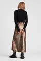 AllSaints Rochie 2in 1 cu animal print si slituri laterale Karla Femei