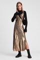 AllSaints Rochie 2in 1 cu animal print si slituri laterale Karla Femei