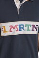 LA MARTINA Памучна уголемена тениска с яка и релефно лого Мъже