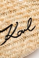 Karl Lagerfeld Сламена шопинг чанта Signature с кожа Жени