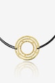 MOOGU Bratara ajustabila cu talisman circular de aur de 14K Femei
