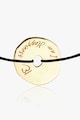 MOOGU Bratara ajustabila cu talisman circular de aur de 14K Femei