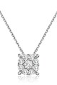 D Diamond Colier de aur de 14K decorat cu 9 diamante Femei