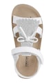 Geox Sandale din piele ecologica cu inchidere velcro si garnitura stralucitoare Fete