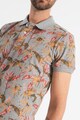 BLEND Szűk fazonú galléros póló trópusi mintával férfi