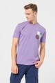 Esprit Права памучна тениска с фигурална щампа Мъже