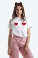 ONIBON FASHION Тениска с овално деколте и шарка на сърца Жени
