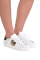 Love Moschino Кожени спортни обувки със сърцевидна апликация Жени