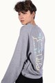PORC Scribble raglánujjú mintás pulóver női