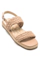MTNG Sandale de piele ecologica cu talpa joasa si aspect impletit Femei