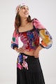 DESIGUAL Bluza crop cu imprimeu floral Femei