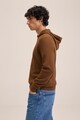Mango Памучен пуловер Cocah с качулка и релеф Мъже
