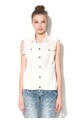 Pepe Jeans London Vesta alba din denim cu aspect uzat Eliza Femei