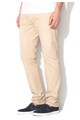 Alcott Pantaloni chino slim fit bej cu curea Jimmy Barbati