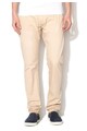 Alcott Pantaloni chino slim fit bej cu curea Jimmy Barbati