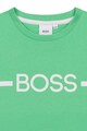 BOSS Kidswear Тениска с овално деколте и контрастно лого Момчета